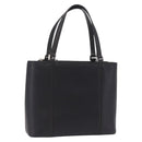 BURBERRY Hand Bag Leather Black Silver Auth 206782A-1