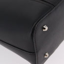 BURBERRY Hand Bag Leather Black Silver Auth 206782A-15