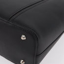 BURBERRY Hand Bag Leather Black Silver Auth 206782A-16