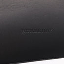 BURBERRY Hand Bag Leather Black Silver Auth 206782A-17