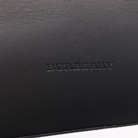 BURBERRY Hand Bag Leather Black Silver Auth 206782A