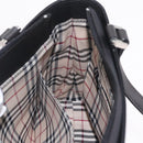 BURBERRY Hand Bag Leather Black Silver Auth 206782A-19
