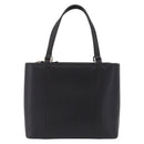BURBERRY Hand Bag Leather Black Silver Auth 206782A-13