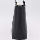 BURBERRY Hand Bag Leather Black Silver Auth 206782A-4
