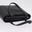 BURBERRY Hand Bag Leather Black Silver Auth 206782A-6