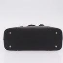 BURBERRY Hand Bag Leather Black Silver Auth 206782A-5