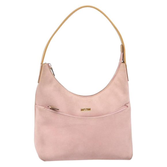 GUCCI Shoulder Bag Suede Pink Gold 001 3386 1705 Auth 206783A