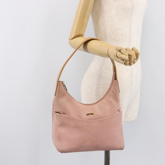 GUCCI Shoulder Bag Suede Pink Gold 001 3386 1705 Auth 206783A