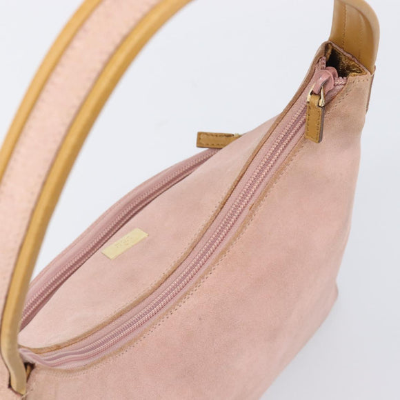 GUCCI Shoulder Bag Suede Pink Gold 001 3386 1705 Auth 206783A