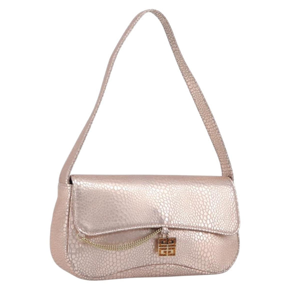 GIVENCHY Shoulder Bag Leather Pink Gold Auth 206784M