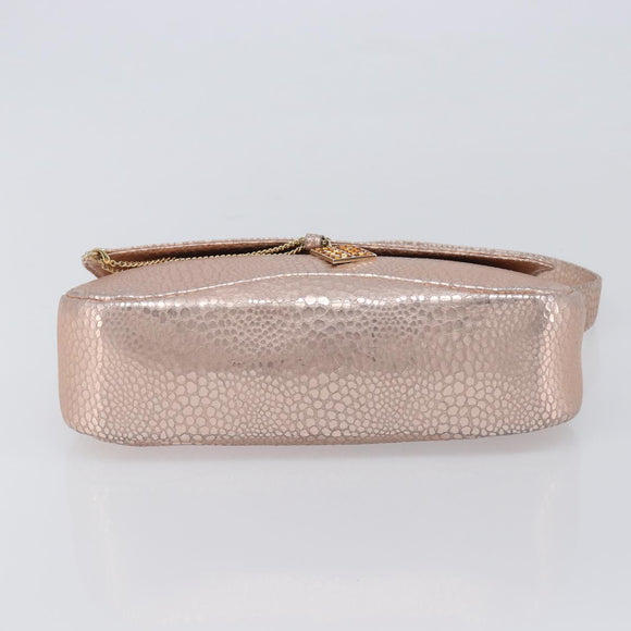GIVENCHY Shoulder Bag Leather Pink Gold Auth 206784M