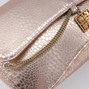 GIVENCHY Shoulder Bag Leather Pink Gold Auth 206784M-17