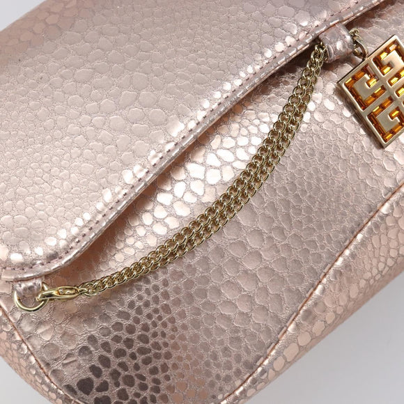 GIVENCHY Shoulder Bag Leather Pink Gold Auth 206784M