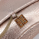 GIVENCHY Shoulder Bag Leather Pink Gold Auth 206784M-18