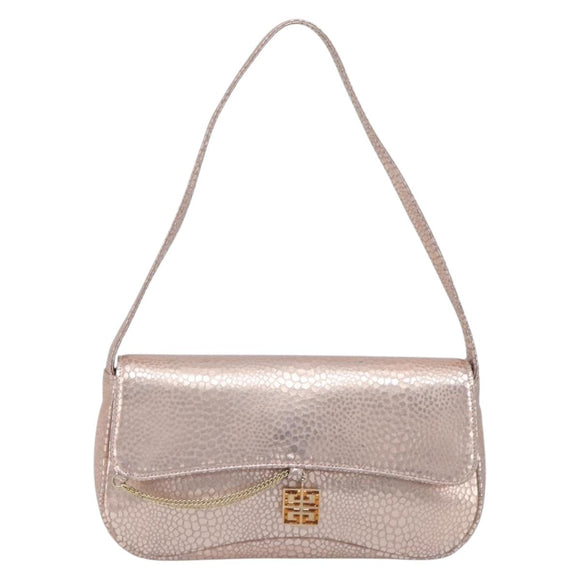 GIVENCHY Shoulder Bag Leather Pink Gold Auth 206784M