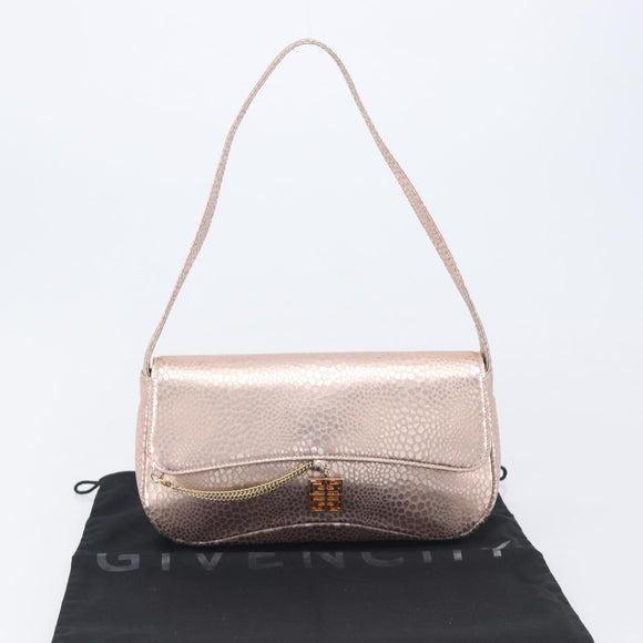 GIVENCHY Shoulder Bag Leather Pink Gold Auth 206784M