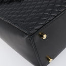 Bally Chain Shoulder Bag Leather Black Gold Auth 206785A-14
