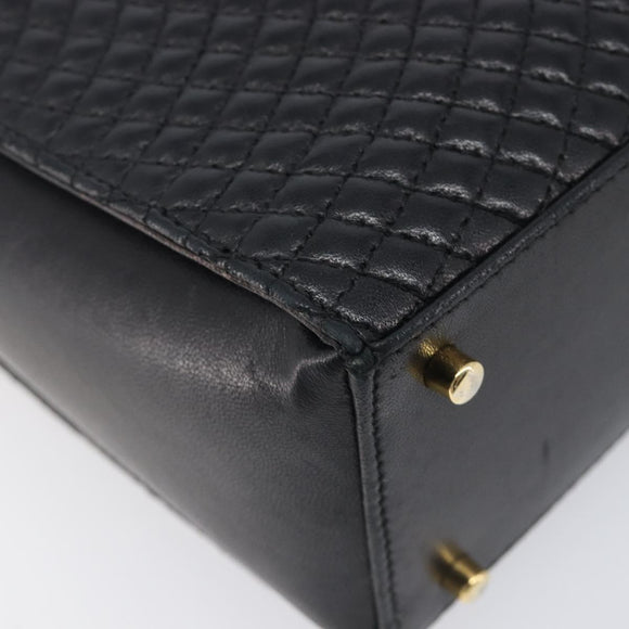 Bally Chain Shoulder Bag Leather Black Gold Auth 206785A