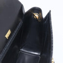 Bally Chain Shoulder Bag Leather Black Gold Auth 206785A-20