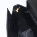 Bally Chain Shoulder Bag Leather Black Gold Auth 206785A-21