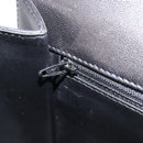 Bally Chain Shoulder Bag Leather Black Gold Auth 206785A-22