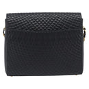 Bally Chain Shoulder Bag Leather Black Gold Auth 206785A-2