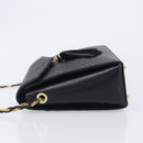 Bally Chain Shoulder Bag Leather Black Gold Auth 206785A-4