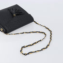Bally Chain Shoulder Bag Leather Black Gold Auth 206785A-7