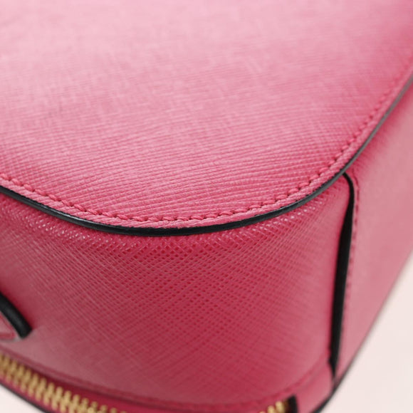 PRADA Hand Bag Safiano Leather 2way Pink Gold Auth 206787V