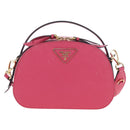 PRADA Hand Bag Safiano Leather 2way Pink Gold Auth 206787V-13