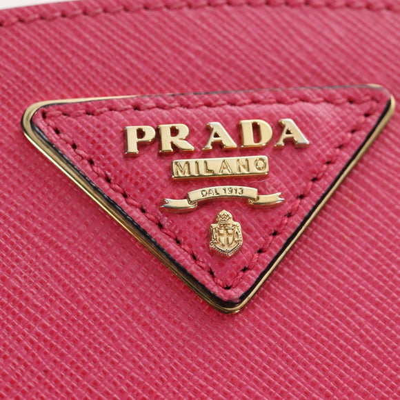 PRADA Hand Bag Safiano Leather 2way Pink Gold Auth 206787V