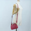 PRADA Hand Bag Safiano Leather 2way Pink Gold Auth 206787V-32