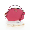PRADA Hand Bag Safiano Leather 2way Pink Gold Auth 206787V-12