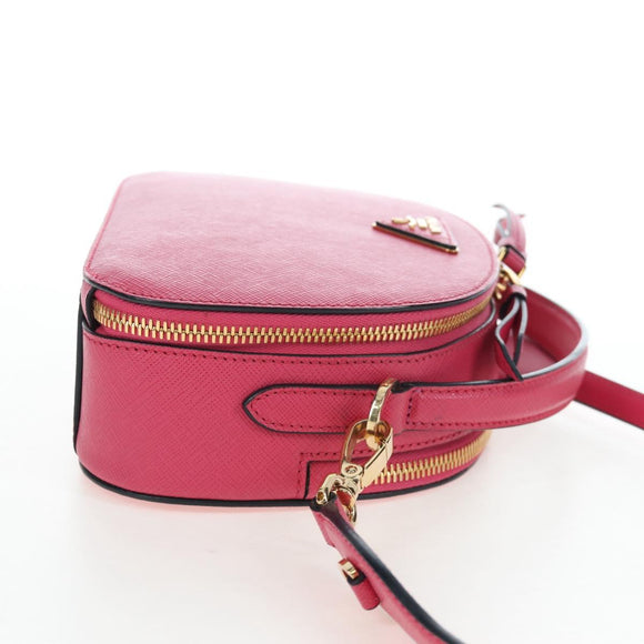 PRADA Hand Bag Safiano Leather 2way Pink Gold Auth 206787V