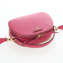 PRADA Hand Bag Safiano Leather 2way Pink Gold Auth 206787V-6
