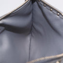 Valentino Rock Studs Clutch Bag Leather Gray Gold Auth 206788A-17