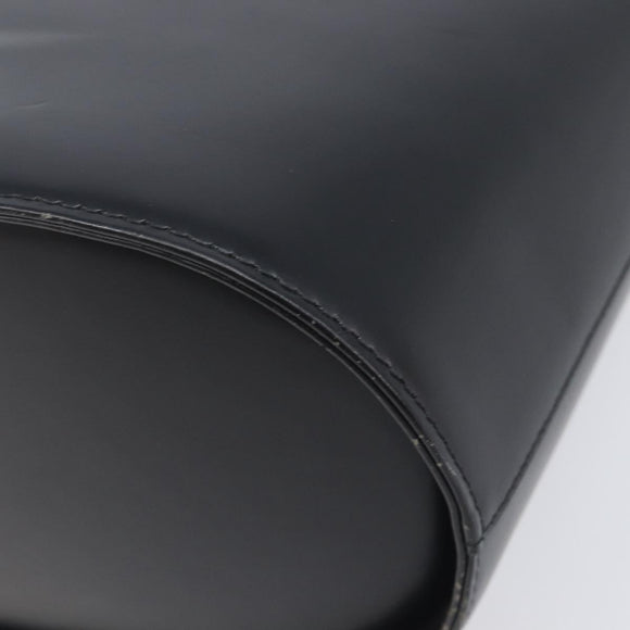 BURBERRY Shoulder Bag Leather Black Silver Auth 206789A