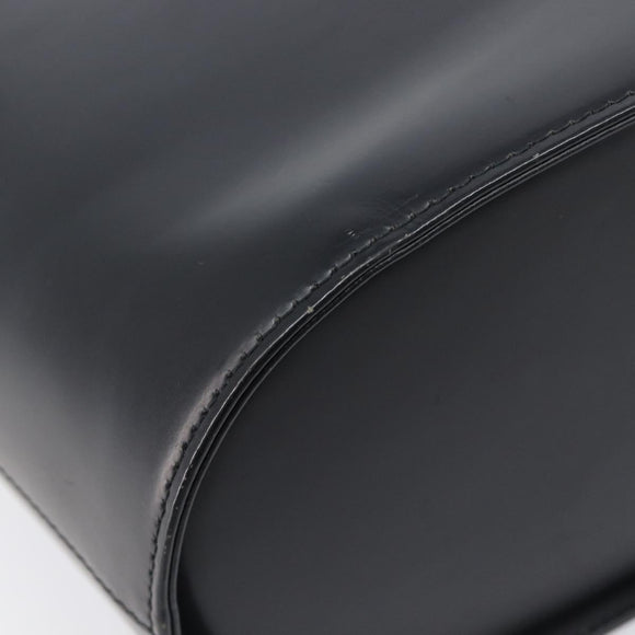 BURBERRY Shoulder Bag Leather Black Silver Auth 206789A