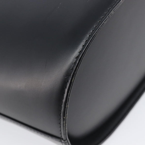 BURBERRY Shoulder Bag Leather Black Silver Auth 206789A