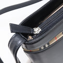 BURBERRY Shoulder Bag Leather Black Silver Auth 206789A-18
