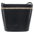 BURBERRY Shoulder Bag Leather Black Silver Auth 206789A-13