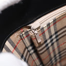 BURBERRY Shoulder Bag Leather Black Silver Auth 206789A-22
