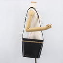 BURBERRY Shoulder Bag Leather Black Silver Auth 206789A-25