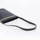BURBERRY Shoulder Bag Leather Black Silver Auth 206789A-7