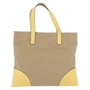 PRADA Hand Bag Canvas Beige Silver Auth 206790A-2