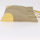 PRADA Hand Bag Canvas Beige Silver Auth 206790A-3