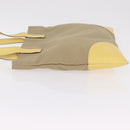 PRADA Hand Bag Canvas Beige Silver Auth 206790A-4