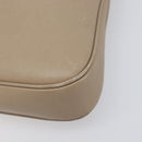 Salvatore Ferragamo Gancini Shoulder Bag Leather Beige Gold Auth 206791A-10