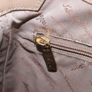 Salvatore Ferragamo Gancini Shoulder Bag Leather Beige Gold Auth 206791A-22