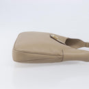 Salvatore Ferragamo Gancini Shoulder Bag Leather Beige Gold Auth 206791A-4
